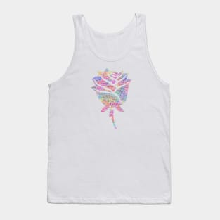 Rose Flower Silhouette Shape Text Word Cloud Tank Top